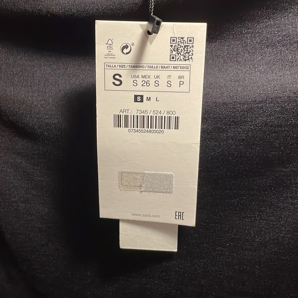 NWT ZARA blk longsleeve bodysuit sz.S 145 - Picture 5 of 5